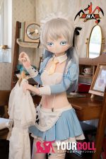 MOZU 蓝莓 小胸 141cm 画像通りの仕様付き ビニール製のヘッド+TPEボディ クーデレ SSRシリーズ メイド ラブドール 新品 - 画像 (4)