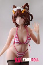 Otaku Doll 65cm 3KG 1穴あり ビニール製のヘッド+シリコンボディ 画像通りの服x2付き 猫娘 オナホール - 画像 (6)