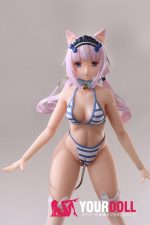 Otaku Doll 65cm 3KG 1穴あり ビニール製のヘッド+シリコンボディ 画像通りの服x2付き 猫娘 オナホール - 画像 (5)