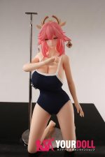 Otaku Doll 65cm 3KG 1穴あり ビニール製のヘッド+シリコンボディ 三種類の顔あり 画像通りの服x2付き 巫女 巨乳 アへ顔 オナホール - 画像 (10)