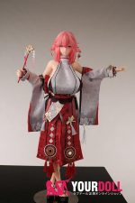 Otaku Doll 65cm 3KG 1穴あり ビニール製のヘッド+シリコンボディ 三種類の顔あり 画像通りの服x2付き 巫女 巨乳 アへ顔 オナホール - 画像 (11)