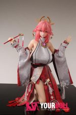 Otaku Doll 65cm 3KG 1穴あり ビニール製のヘッド+シリコンボディ 三種類の顔あり 画像通りの服x2付き 巫女 巨乳 アへ顔 オナホール - 画像 (8)