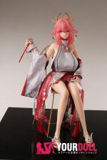 Otaku Doll 65cm 3KG 1穴あり ビニール製のヘッド+シリコンボディ 三種類の顔あり 画像通りの服x2付き 巫女 巨乳 アへ顔 オナホール - 画像 (9)