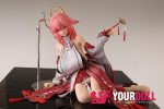 Otaku Doll 65cm 3KG 1穴あり ビニール製のヘッド+シリコンボディ 三種類の顔あり 画像通りの服x2付き 巫女 巨乳 アへ顔 オナホール - 画像 (17)