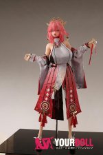 Otaku Doll 65cm 3KG 1穴あり ビニール製のヘッド+シリコンボディ 三種類の顔あり 画像通りの服x2付き 巫女 巨乳 アへ顔 オナホール - 画像 (12)