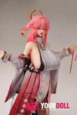 Otaku Doll 65cm 3KG 1穴あり ビニール製のヘッド+シリコンボディ 三種類の顔あり 画像通りの服x2付き 巫女 巨乳 アへ顔 オナホール - 画像 (4)