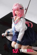 Otaku Doll 65cm 3KG 1穴あり ビニール製のヘッド+シリコンボディ 二種類の顔あり 画像通りの服x2付き メイド アへ顔 オナホール 新品 - 画像 (9)