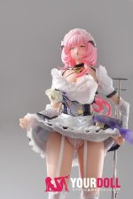 Otaku Doll 65cm 3KG 1穴あり ビニール製のヘッド+シリコンボディ 二種類の顔あり 画像通りの服x2付き メイド アへ顔 オナホール 新品 - 画像 (6)
