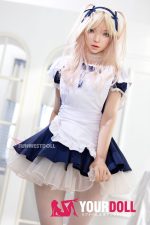 Funwest Giselle #056SJ 159cm Aカップ White肌 フルシリコン 顎機能付き リアルな肌質感付き メイド 愛嬌 ラブドール 新品 - 画像 (7)