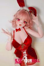 ElsaBabe 浅香萌里 RAD043 140cm-M ピンク肌 フルシリコン エルフ耳 サンタガール バニーガール ハート目 アニメドール - 画像 (2)