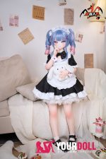 MOZU 兔子洞 121cm 小胸 15kg 画像と同じ仕様 シリコンヘッド+TPEボディ Aシリーズ ハート目 メイド服 ラブドール 新品 お買い得 - 画像 (7)