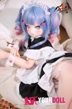 MOZU 兔子洞 121cm 小胸 15kg 画像と同じ仕様 シリコンヘッド+TPEボディ Aシリーズ ハート目 メイド服 ラブドール 新品 お買い得 - 画像 (2)
