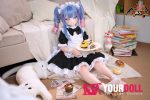 MOZU 兔子洞 121cm 小胸 15kg 画像と同じ仕様 シリコンヘッド+TPEボディ Aシリーズ ハート目 メイド服 ラブドール 新品 お買い得 - 画像 (14)
