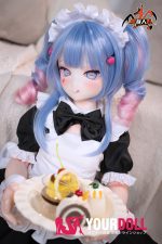 MOZU 兔子洞 121cm 小胸 15kg 画像と同じ仕様 シリコンヘッド+TPEボディ Aシリーズ ハート目 メイド服 ラブドール 新品 お買い得 - 画像 (4)