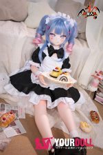 MOZU 兔子洞 121cm 小胸 15kg 画像と同じ仕様 シリコンヘッド+TPEボディ Aシリーズ ハート目 メイド服 ラブドール 新品 お買い得 - 画像 (6)