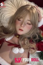 DOLLSENIOR 梦(Dream) 165cm Fカップ リアルな肌質感付き ノーマル肌 フルシリコン 顎機能付き 眠り顔 サンタガール ラブドール - 画像 (5)