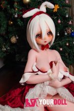 ElsaBabe 雪村鈴鹿 RAD056 140cm-M ピンク肌 フルシリコン 麻呂眉 サンタガール 赤面 アニメドール 新品 - 画像 (14)