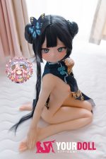 CroissantDoll(羊角社Doll) #B06 141cm 手描きメイク ビニール製のヘッド ホワイト肌 チャイナドレス 同じ服購入可 アニメドール 新品 - 画像 (4)