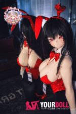 CroissantDoll(羊角社Doll) #B04 168cm 手描きメイク ビニール製のヘッド ホワイト肌 爆乳 バニーガール 同じ服購入可 アニメドール 新品 - 画像 (5)