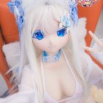 CroissantDoll(羊角社Doll) #B04 155cm-plus デカールメイク ビニール製のヘッド ホワイト肌 猫娘 同じ服購入可 ラブドール