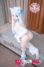 CroissantDoll(羊角社Doll) #B04 155cm-plus デカールメイク ビニール製のヘッド ホワイト肌 猫娘 同じ服購入可 ラブドール - 画像 (10)