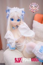 CroissantDoll(羊角社Doll) #B04 155cm-plus デカールメイク ビニール製のヘッド ホワイト肌 猫娘 同じ服購入可 ラブドール - 画像 (6)