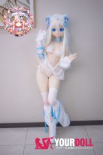 CroissantDoll(羊角社Doll) #B04 155cm-plus デカールメイク ビニール製のヘッド ホワイト肌 猫娘 同じ服購入可 ラブドール - 画像 (12)