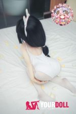 CroissantDoll(羊角社Doll) #B02 141cm 手描きメイク ビニール製のヘッド ホワイト肌 ウサギちゃん スレンダー 3種類の衣装付き 体操着 プレミアム仕様 アニメドール 新品 お買い得 - 画像 (7)