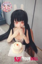 CroissantDoll(羊角社Doll) #B02 141cm 手描きメイク ビニール製のヘッド ホワイト肌 ウサギちゃん ちっぱい 3種類の衣装付き カジュアルウェア プレミアム仕様 アニメドール 新品 お買い得 - 画像 (4)
