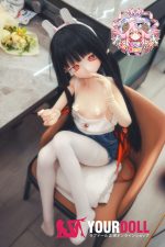 CroissantDoll(羊角社Doll) #B02 141cm 手描きメイク ビニール製のヘッド ホワイト肌 ウサギちゃん ちっぱい 3種類の衣装付き カジュアルウェア プレミアム仕様 アニメドール 新品 お買い得 - 画像 (3)