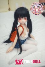 CroissantDoll(羊角社Doll) #B02 141cm 手描きメイク ビニール製のヘッド ホワイト肌 ウサギちゃん ちっぱい 3種類の衣装付き カジュアルウェア プレミアム仕様 アニメドール 新品 お買い得 - 画像 (2)