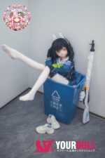 CroissantDoll(羊角社Doll) #B02 141cm 手描きメイク ビニール製のヘッド ホワイト肌 ウサギちゃん タレ目 弱気 3種類の衣装付き 制服 プレミアム仕様 アニメドール 新品 お買い得 - 画像 (8)