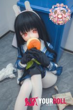 CroissantDoll(羊角社Doll) #B02 141cm 手描きメイク ビニール製のヘッド ホワイト肌 ウサギちゃん タレ目 弱気 3種類の衣装付き 制服 プレミアム仕様 アニメドール 新品 お買い得