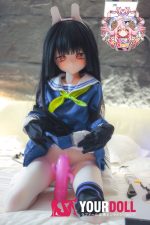 CroissantDoll(羊角社Doll) #B02 141cm 手描きメイク ビニール製のヘッド ホワイト肌 ウサギちゃん タレ目 弱気 3種類の衣装付き 制服 プレミアム仕様 アニメドール 新品 お買い得 - 画像 (5)