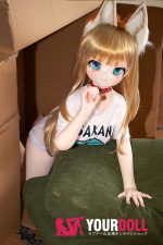MOZU 黄豆粉 141cm 大胸 画像通りの仕様付き ビニール製のヘッド+TPEボディ 猫娘 愛嬌 癒し アニメドール 新品 - 画像 (2)