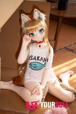 MOZU 黄豆粉 141cm 大胸 画像通りの仕様付き ビニール製のヘッド+TPEボディ 猫娘 愛嬌 癒し アニメドール 新品 - 画像 (6)