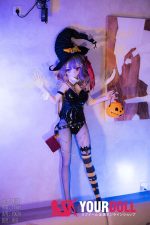 WM Dolls 柠萌 159cm Bカップ #Y007 ビニール製ヘッド+TPE製ボディ 魔女 ちっぱい 猫口 アニメドール - 画像 (7)