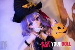 WM Dolls 柠萌 159cm Bカップ #Y007 ビニール製ヘッド+TPE製ボディ 魔女 ちっぱい 猫口 アニメドール - 画像 (9)