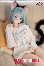 MOZU 薄荷 141cm 大胸 画像通りの仕様付き ビニール製のヘッド+TPEボディ 猫娘 萌え 猫口 アニメドール 新品 - 画像 (9)
