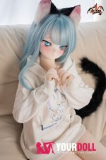 MOZU 薄荷 141cm 大胸 画像通りの仕様付き ビニール製のヘッド+TPEボディ 猫娘 萌え 猫口 アニメドール 新品 - 画像 (10)
