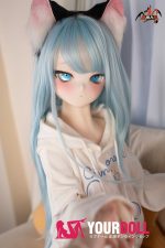 MOZU 薄荷 141cm 大胸 画像通りの仕様付き ビニール製のヘッド+TPEボディ 猫娘 萌え 猫口 アニメドール 新品 - 画像 (8)