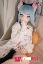 MOZU 薄荷 141cm 大胸 画像通りの仕様付き ビニール製のヘッド+TPEボディ 猫娘 萌え 猫口 アニメドール 新品 - 画像 (3)