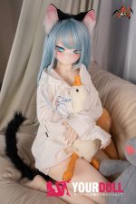 MOZU 薄荷 141cm 大胸 画像通りの仕様付き ビニール製のヘッド+TPEボディ 猫娘 萌え 猫口 アニメドール 新品 - 画像 (12)