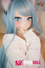 MOZU 薄荷 141cm 大胸 画像通りの仕様付き ビニール製のヘッド+TPEボディ 猫娘 萌え 猫口 アニメドール 新品 - 画像 (4)