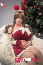 DOLLSENIOR 梦(Dream) 165cm Fカップ リアルな肌質感付き ノーマル肌 フルシリコン 顎機能付き 眠り顔 サンタガール ラブドール - 画像 (6)